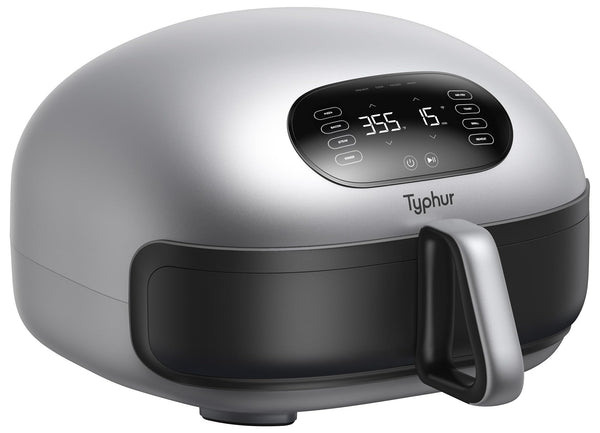 Typhur Dome 2 Air Fryer: smart air fryer with dual heating, self-cleaning, fits pizza, quiet and efficient.